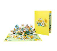Greeting Card | Foldable Floral Design with Vibrant Daisies | Birthday, Wedding Celebration Card | Compact & Eye-Catching for Personal and Professional