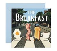 Greeting Card for Breakfast Lovers - Crossing Eggs Bacon Toast Coffee - Cute Humour Friend Bestie Partner Mum Dad Sibling Colleague Coworker Boss Partner Him Her -Comes with Stickers