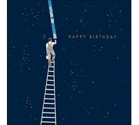 Greeting Card Funny Brightening Your Day Happy Birthday Card - Space and Stars