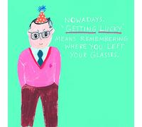 Greeting Card Funny Getting Lucky Means Finding Glasses Birthday Card - UK Made