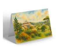 GREETING CARD - Glasgow. Botanic Gardens & Kibble Palace (a) - Vintage Art Style