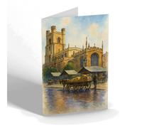 GREETING CARD - Great St Mary's Church, Cambridge - Vintage Art Style