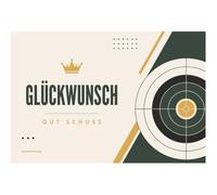 Greeting Card "Gut Schuss" with Envelope - Card for Sagittarius King, Shooting Festival, Birthday & Wedding - Greeting Card for Shooters, Hunters, Sports Shooters & Shooting Club Motif: Target