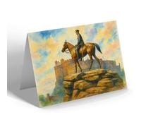 GREETING CARD - Haig Statue at Edinburgh Castle - Vintage Art Style
