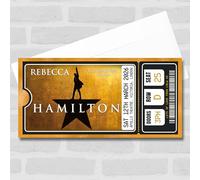 Greeting Card - Hamilton The Musical Show Theatre Personalised Surprise Ticket Gift Voucher | Custom Greeting Card | Personalised | Custom
