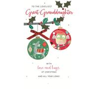 Greeting Card Hand-Finished Great-Granddaughter Christmas Champagne Cards XCDC332