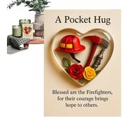 Greeting Card - Heart-Shaped Keepsake on the Fire Brigade Theme - Compact Size Greeting Card, Family Birthday Tree Easter Door Home Office Backpack Holidays Thanksgiving
