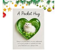 Greeting Card,Heart Shaped Sleeping Cat Memorial Figures,Inspirational Note Card - For Men Boys Girls Youth Teens Grandma Woman Man Daughter Family Friends