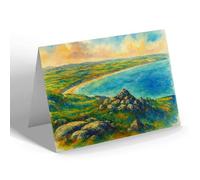 GREETING CARD - Hell's Mouth from the Rocks, Rhiw - Vintage Art Style