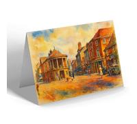 GREETING CARD - High Street & Council Chambers, Ashford - Vintage Art Style
