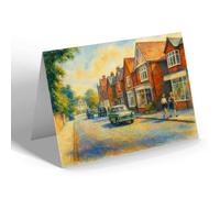 GREETING CARD - High Street Looking East, Hassocks - Vintage Art Style