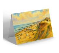 GREETING CARD - Hornsea from the North Cliff - Vintage Art Style