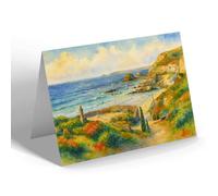 GREETING CARD - Jubilee Memorial At Quay, St Agnes - Vintage Art Style