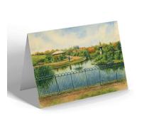 GREETING CARD - Keighley. Lund Park - Vintage Art Style