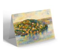GREETING CARD - Kingswear General View, Dartmouth - Vintage Art Style