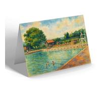GREETING CARD - Lea Valley Swimming Pool, Welwyn GC (b) - Vintage Art Style