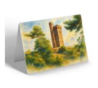 GREETING CARD - Leith Hill Tower from West - Vintage Art Style