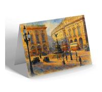 GREETING CARD - London, Piccadilly Circus (b) - Vintage Art Style