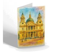GREETING CARD - London. St Paul's Cathedral (e) - Vintage Art Style