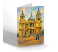 GREETING CARD - London. St Paul's Cathedral (i) - Vintage Art Style