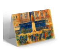GREETING CARD - London, The Roosevelt Memorial (b) - Vintage Art Style