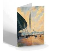 GREETING CARD - London. The Skylon, South Bank Exhibition - Vintage Art Style