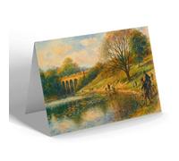 GREETING CARD - London, The Viaduct Pond, Hampstead Heath - Vintage Art Style