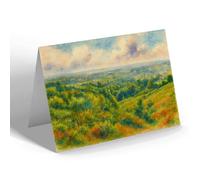 GREETING CARD - Looking to Cranleigh from Pitch Hill - Vintage Art Style