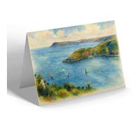 GREETING CARD - Lower Town Fishguard & Old Fort - Vintage Art Style