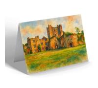GREETING CARD - Ludlow Castle, Norman. Keep from Whitcliff - Vintage Art Style