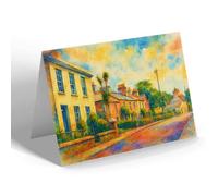 GREETING CARD - Main Road, Kirk Michael - Vintage Art Style