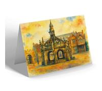 GREETING CARD - Malmesbury. Market Cross & Hospital - Vintage Art Style