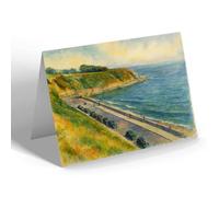 GREETING CARD - Marine Drive & Orcombe Point, Exmouth - Vintage Art Style