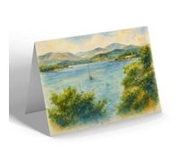 GREETING CARD - Menai Strait from Anglesey (a) - Vintage Art Style