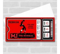 Greeting Card - Michael Jackson Mj The Musical Show Theatre Personalised Surprise Ticket Gift Voucher | Custom Greeting Card | Personalised | Custom