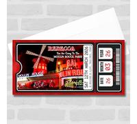 Greeting Card - Moulin Rouge Paris Show Theatre Personalised Surprise Ticket Gift Voucher | Custom Greeting Card | Personalised | Custom
