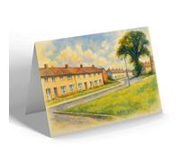 GREETING CARD - New Housing Estate, Harlow - Vintage Art Style