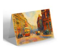 GREETING CARD - New Street, Birmingham (c) - Vintage Art Style