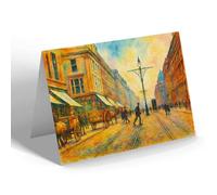 GREETING CARD - Newcastle. Grainger Street (a) - Vintage Art Style