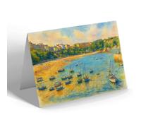 GREETING CARD - North Beach from the Harbour, Tenby - Vintage Art Style