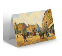 GREETING CARD - Norwich. Market Place - Vintage Art Style