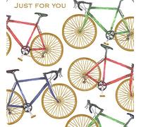 Greeting Card (NQ9993) Male Birthday - Bicycles - Pizazz for Men Range - Rounded Corners and Foil Finish