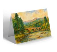 GREETING CARD - Old Bridge of Dee, Braemar - Vintage Art Style