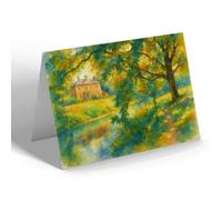 GREETING CARD - Old House Sheep Field, St Michael's-on-Wyre - Vintage Art Style