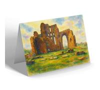 GREETING CARD - Old Priory, Tynemouth (a) - Vintage Art Style