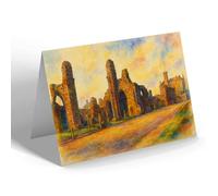 GREETING CARD - Old Priory, Tynemouth (b) - Vintage Art Style