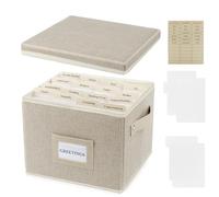 Greeting Card Organizer Box with 16 Dividers,Collapsible Greeting Card Storage Box with Handles Hold 150+ Cards,Greeting Card Holder for Greeting Cards,Sticker, Recipes, Photos, Envelopes