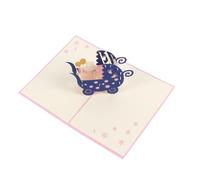 Greeting Card Paper Carriage Wish Message for Shower