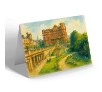 GREETING CARD - Parade Gardens & Empire Hotel, Bath (b) - Vintage Art Style