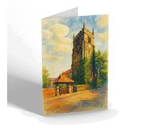 GREETING CARD - Parish Church, Paignton & Lych Gate - Vintage Art Style